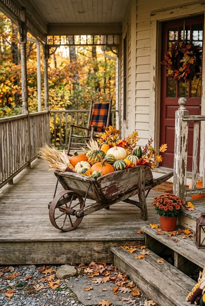 23 Rustic Fall Porch Decor Ideas for a Warm and Cozy Autumn Welcome
